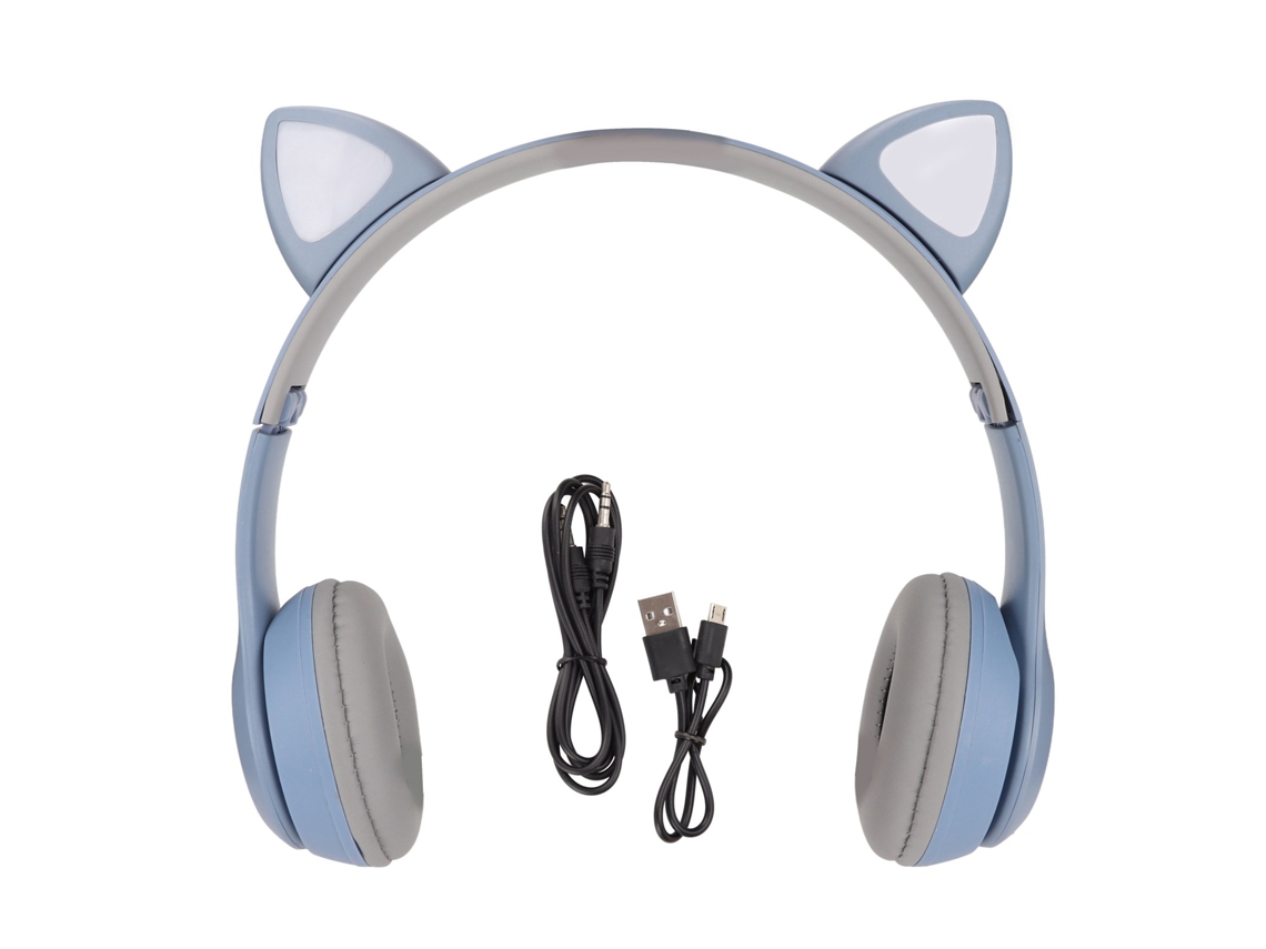 Auriculares Bluetooth Supraaurales Con Soporte Para Tarjeta Tf, Plegables Y Con Orejas De Gato Inalámbricas Lindas