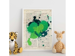 Póster NACNIC de Manchas de Colores. de Verdes. Cuadros con Diseños Coloridos de Explosión de Color.