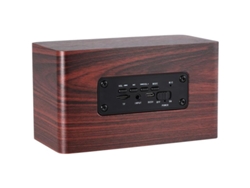 Altavoz Bluetooth W5 De Madera Roja Con Acabado Granulado, 6 W, Doble Altavoz, Bluetooth 4.2