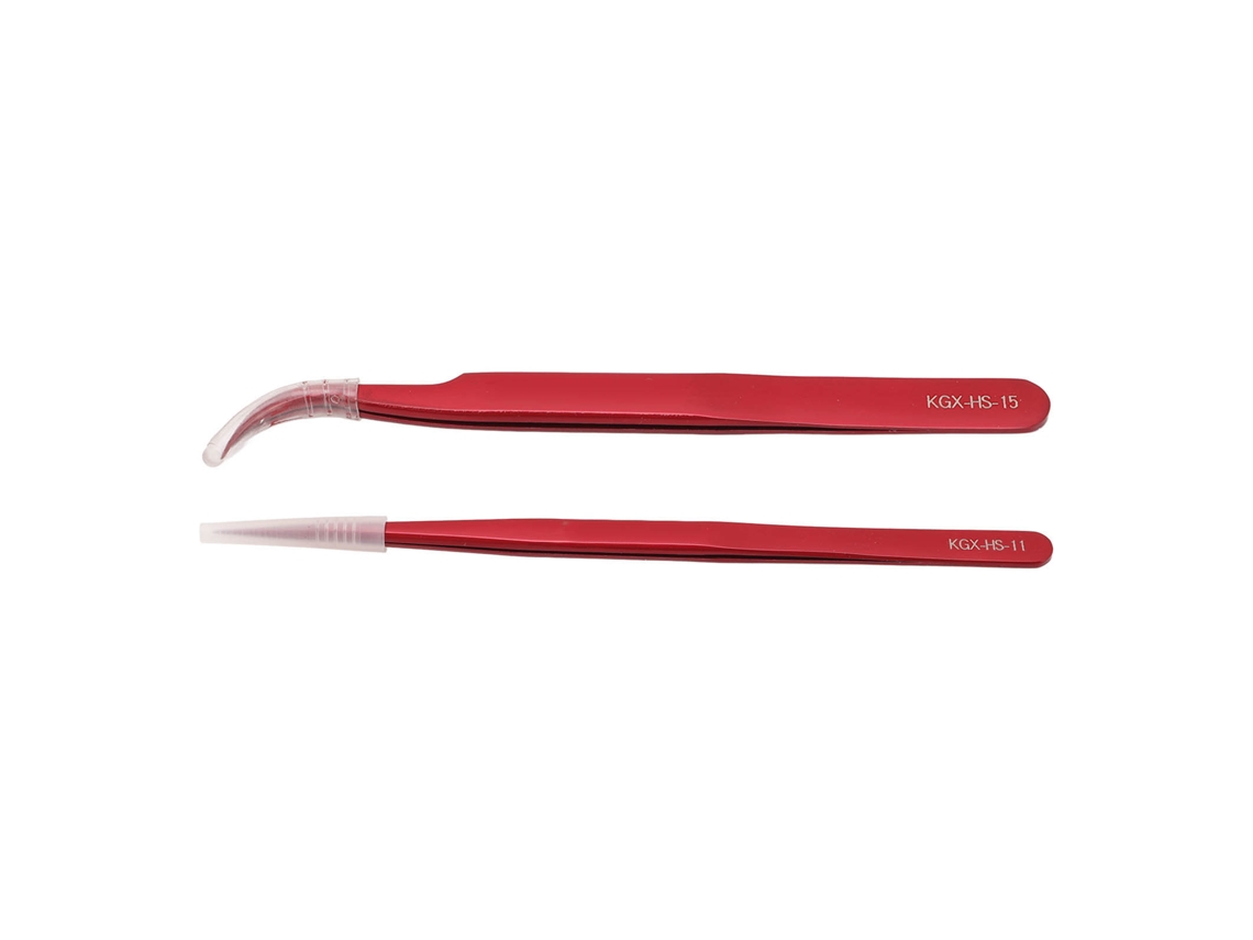 Juego De Pinzas Antimagnéticas De Aleación De Aluminio Con Puntas Curvas Y Rectas Para Soldadura De Placas De Circuito Impreso.