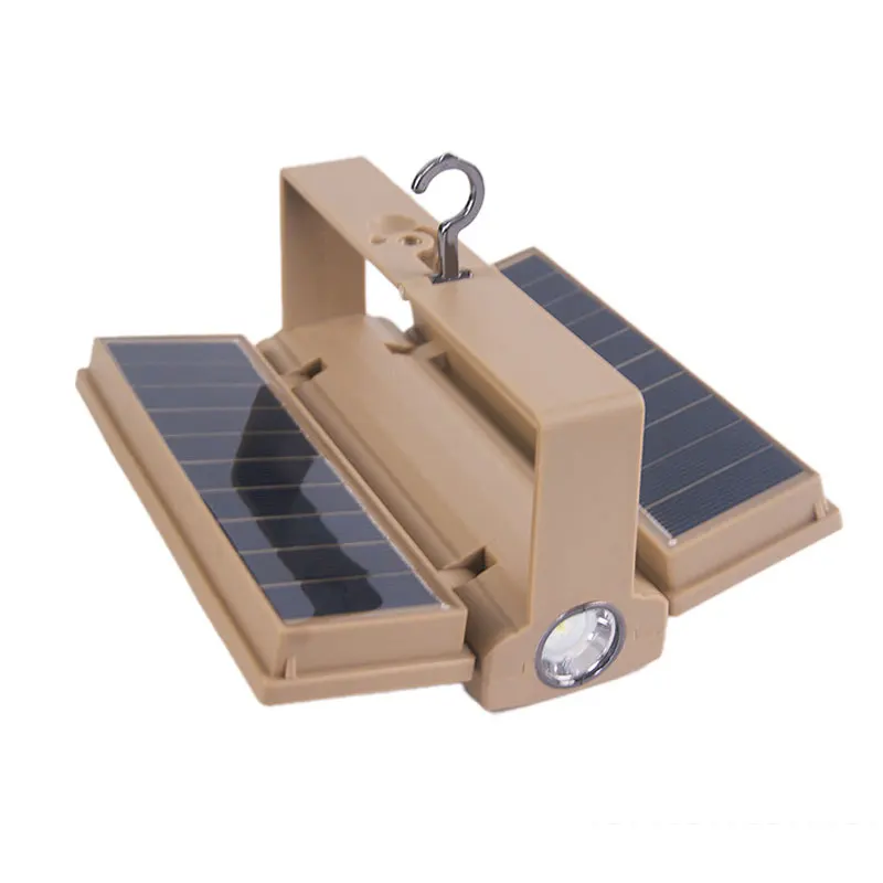 (marrón) Luz Led Solar Para Acampar - Plegable 90° - Linterna Portátil - Senderismo Al Aire Libre - Aventura - Pesca - Emergencia
