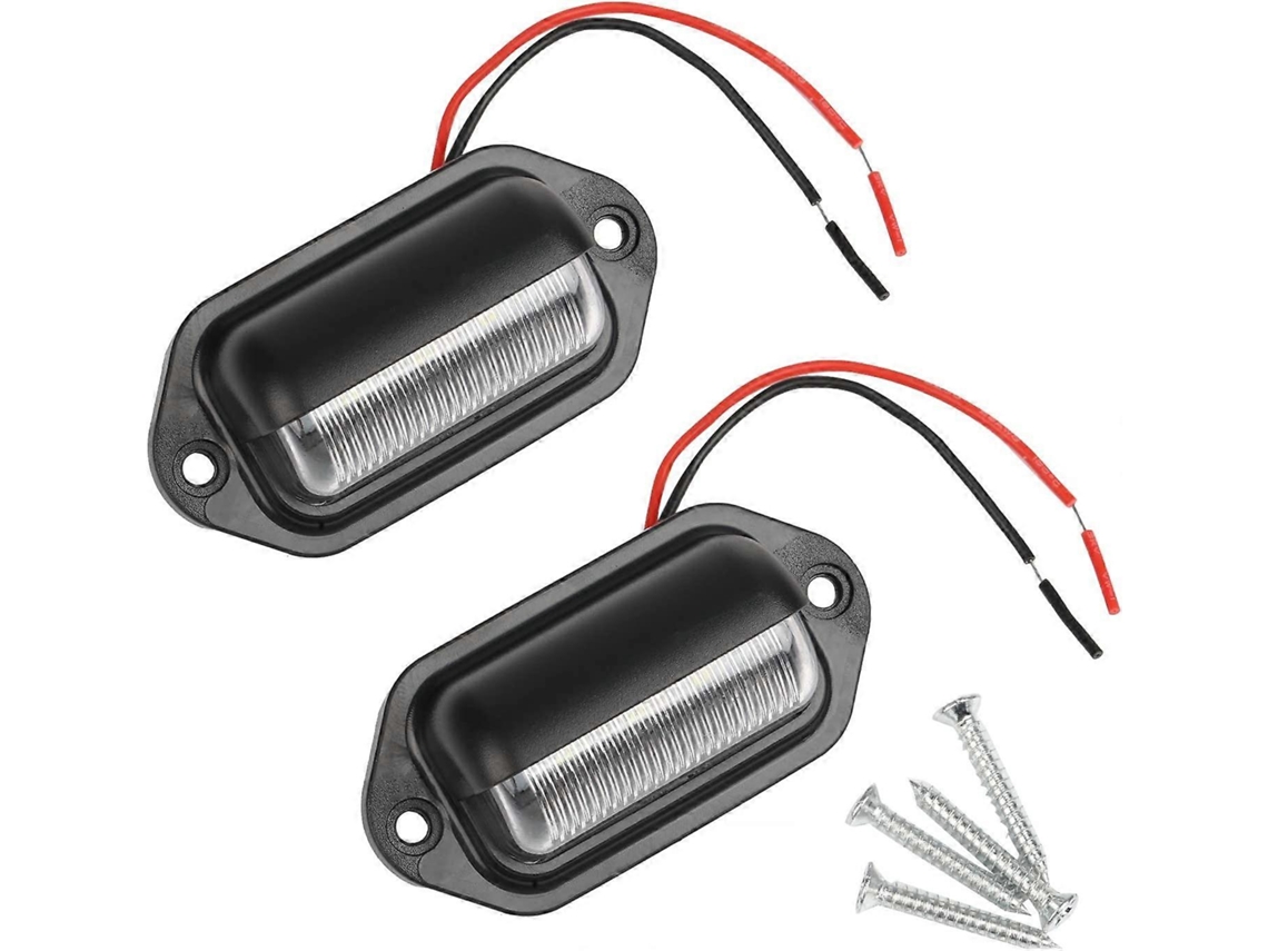 Rebe-2pcs Luz De Matrícula Led Impermeable 6 Smd Luces Traseras Para Coches Camiones Moto 12v/24v