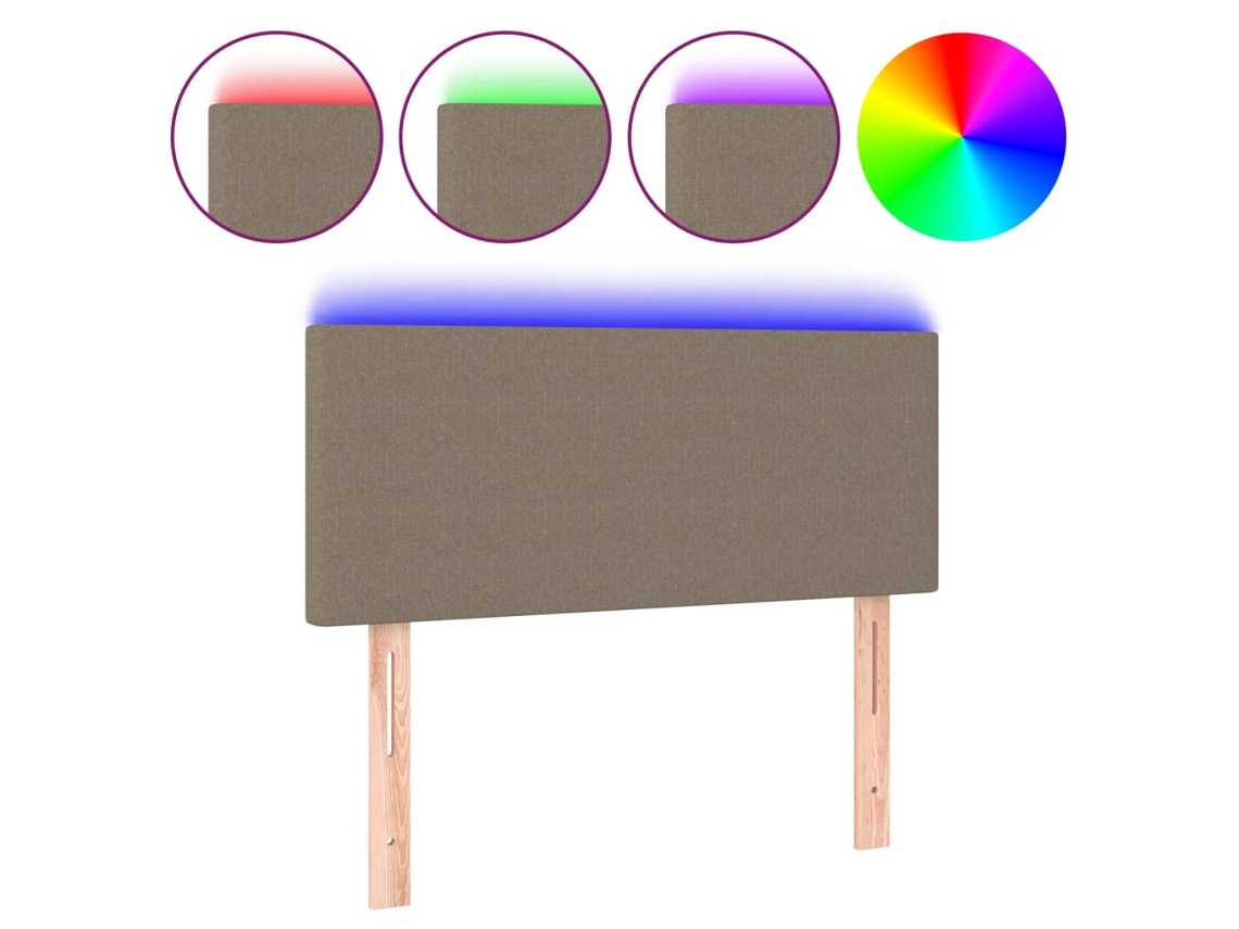 Cabecero con luces LED, tejido marrón grisáceo, MAISON EXCLUSIVE (100x5x78 cm)