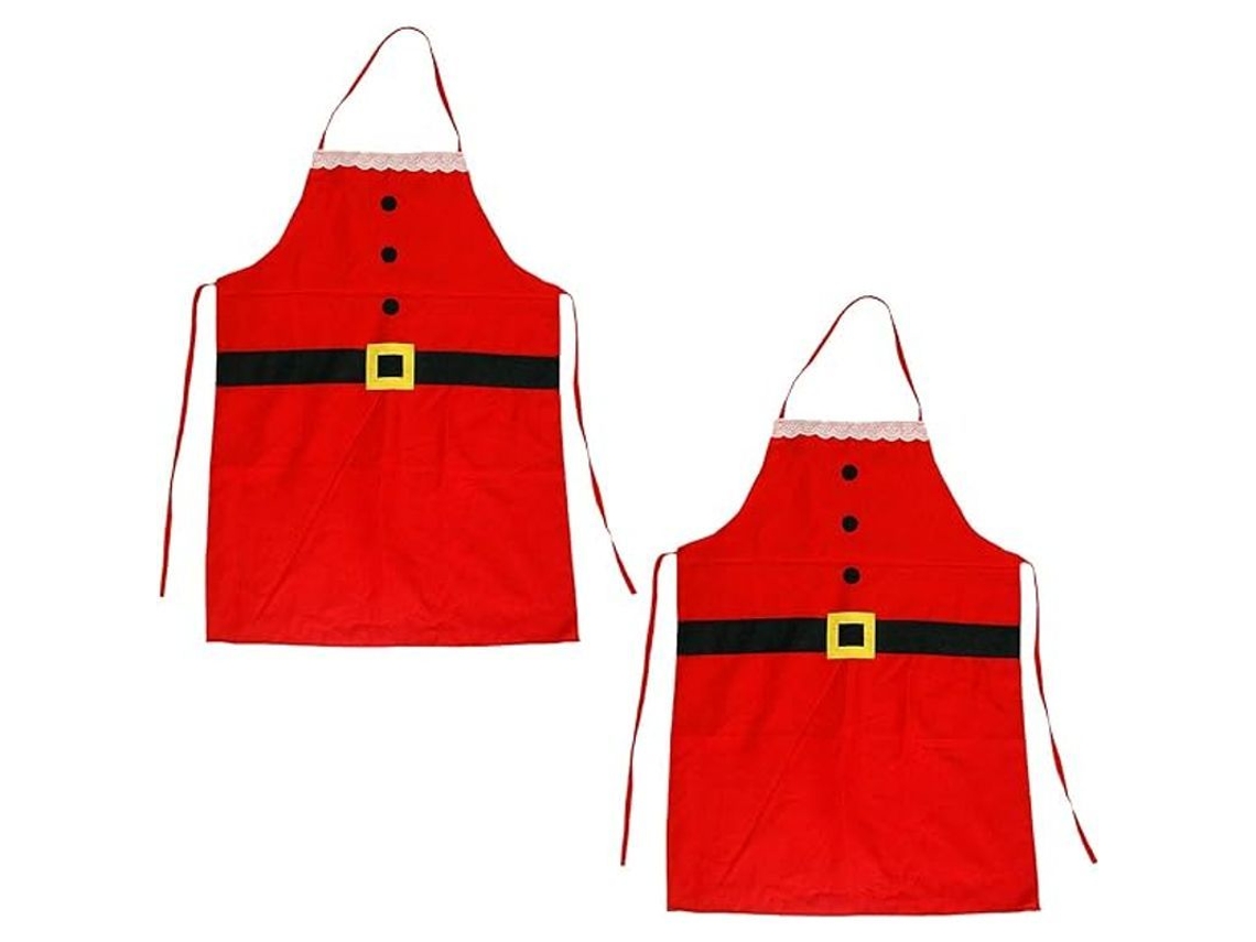 Paquete De 2 Delantales Navideños Rojos Unisex Para La Cocina, El Comedor, La Familia Y Para Cocinar.