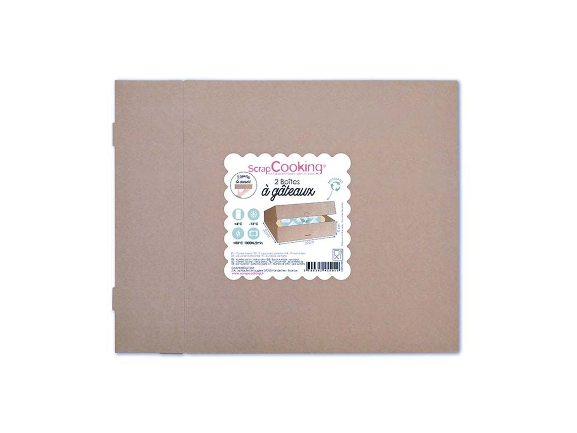 2 Cajas De Cartón Para Pasteles 32X32X8Cm