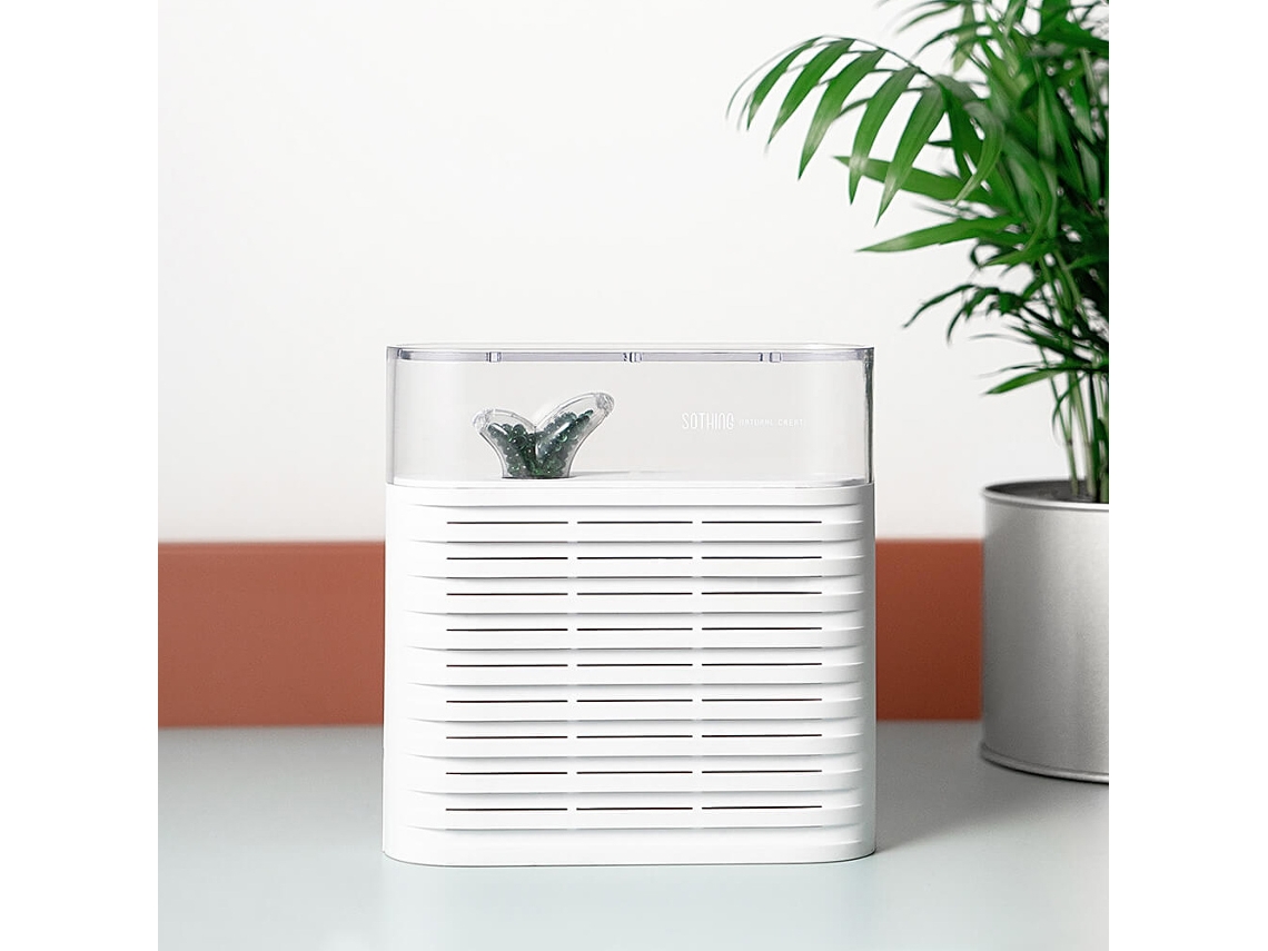 Mini deshumidificador portátil recargable para el hogar y la oficina, blanco, 150 ml, luz dorada