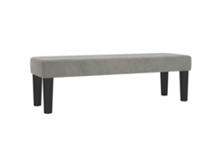 LOVELY HOME Taburete Banco 100X30X30 Cm Terciopelo Gris Claro