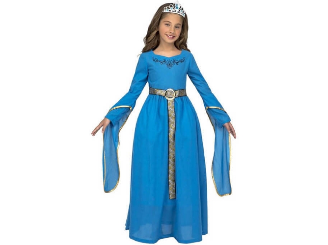 Disfraz de Niña DISFRAZZES Princesa Medieval Azul (Talla: 5 a 6 años)