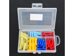 Conector de cable eléctrico con aislamiento de PVC de 60 piezas con caja de terminales de crimpado.