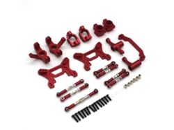 Rojopiezas Metálicas Mejoradas Copa Dirección Asiento Bujes C Placa Amortiguador Juego Varillas Enlace Wltoys 104072 1/10 Repuestos