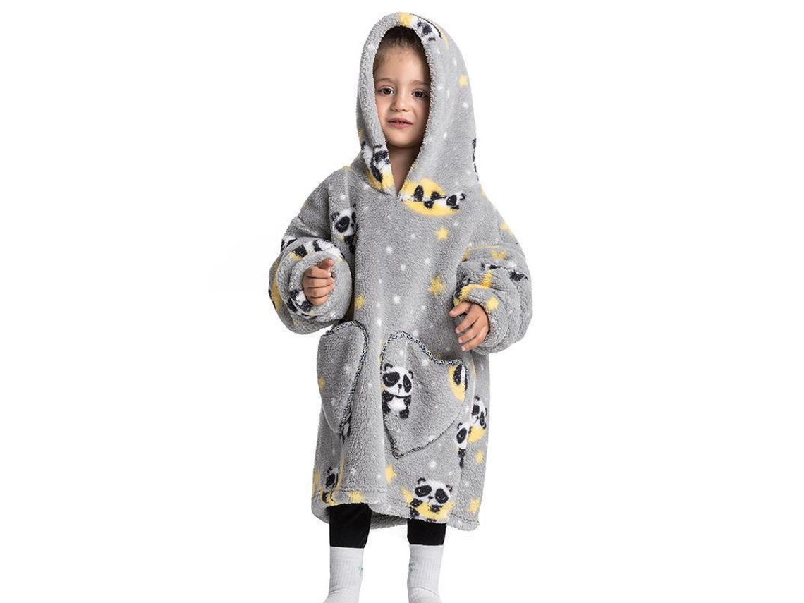 Manta Con Capucha, Pijama De Lana De Cordero Para Bebé, Manta Ponible Adecuada Para Niños De 2 A 6 Años (panda) Cuich