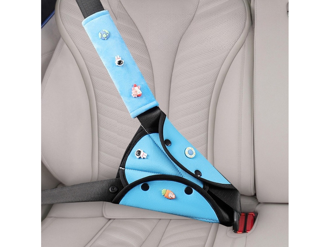 Protector de cinturón de seguridad infantil, almohadilla suave, universal, para hombro y cuello, azul, HEXINYIGJLY