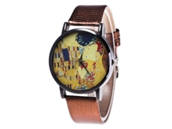 Reloj De Pulsera Analógico De Cuarzo Para Parejas Con Correa De Cuero Sintético - Moda (café)