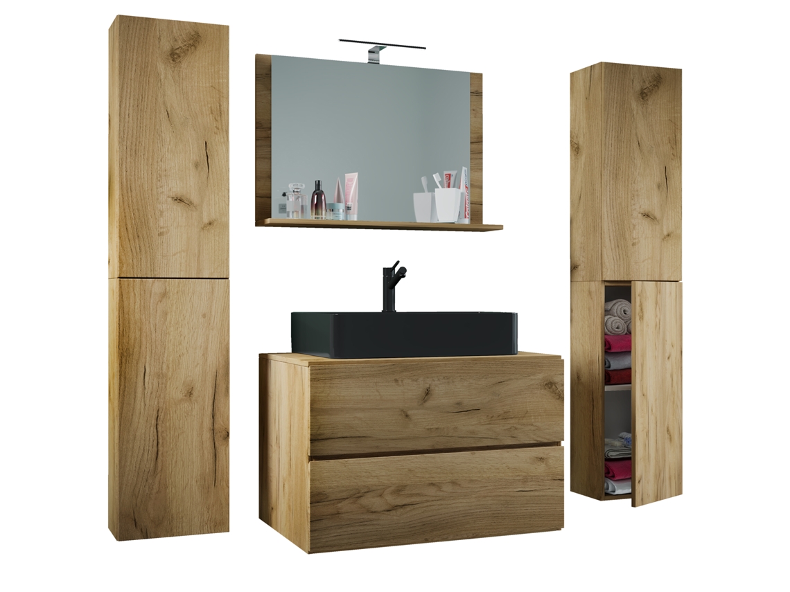 5 piezas de lavabo de baño de 80 cm, tamaño XL, VCM