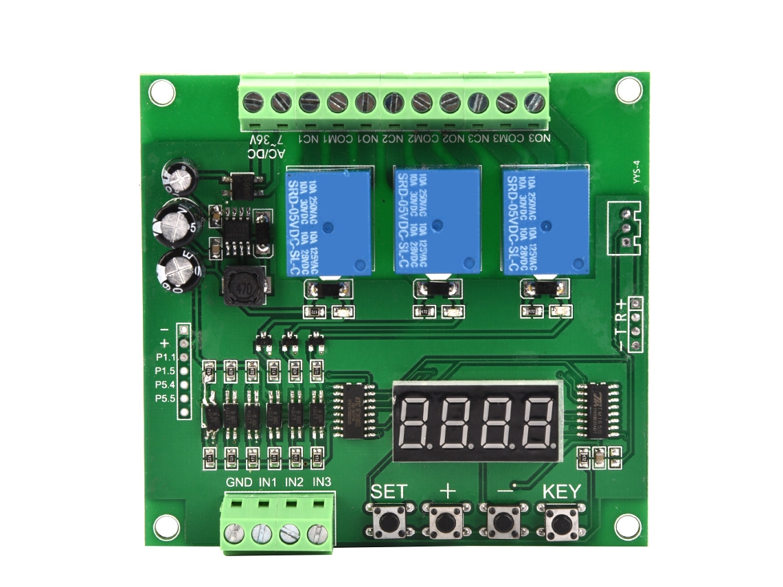 Módulo De Control De Relé Programable De 3 Canales Con Retardo, Enclavamiento Y Autobloqueo.