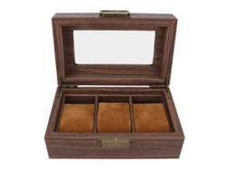 Caja De Madera Para Exhibir Relojes Con 3 Ranuras, Color Marrón