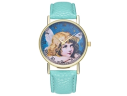 Reloj Analógico De Cuarzo Zhoulianfa De Aleación Ligera, Estilo Clásico, Con Diseño De Ángel Y Menta.