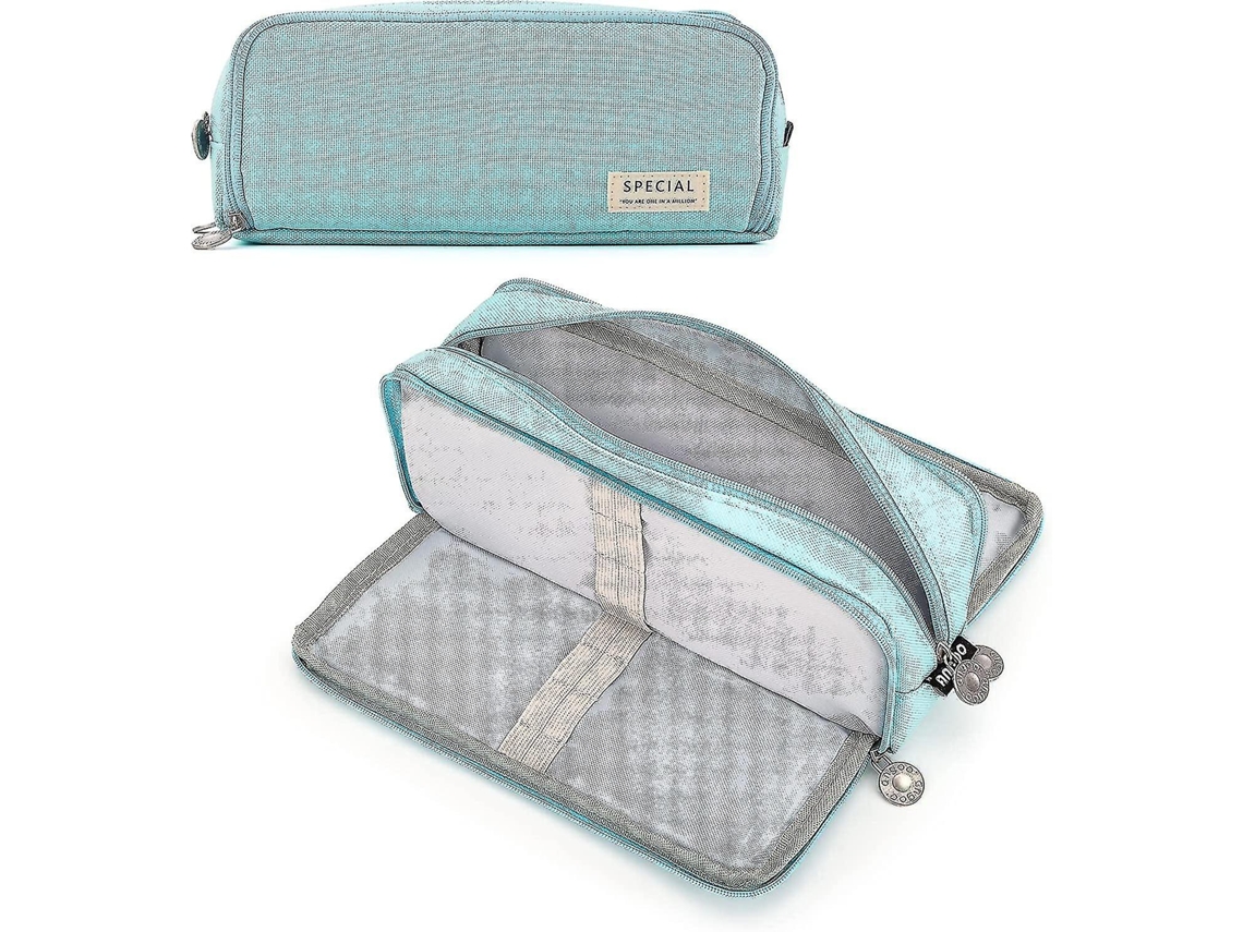 Estuche grande Acity para lápices para niñas y niños, estuche con 3 Chennnls de té morado