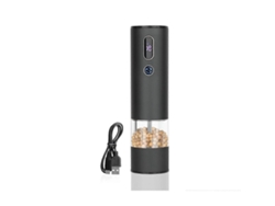 Molinillo de pimienta eléctrico para el hogar, recargable por USB, para granos de pimienta, sal marina y especias. Rosewell