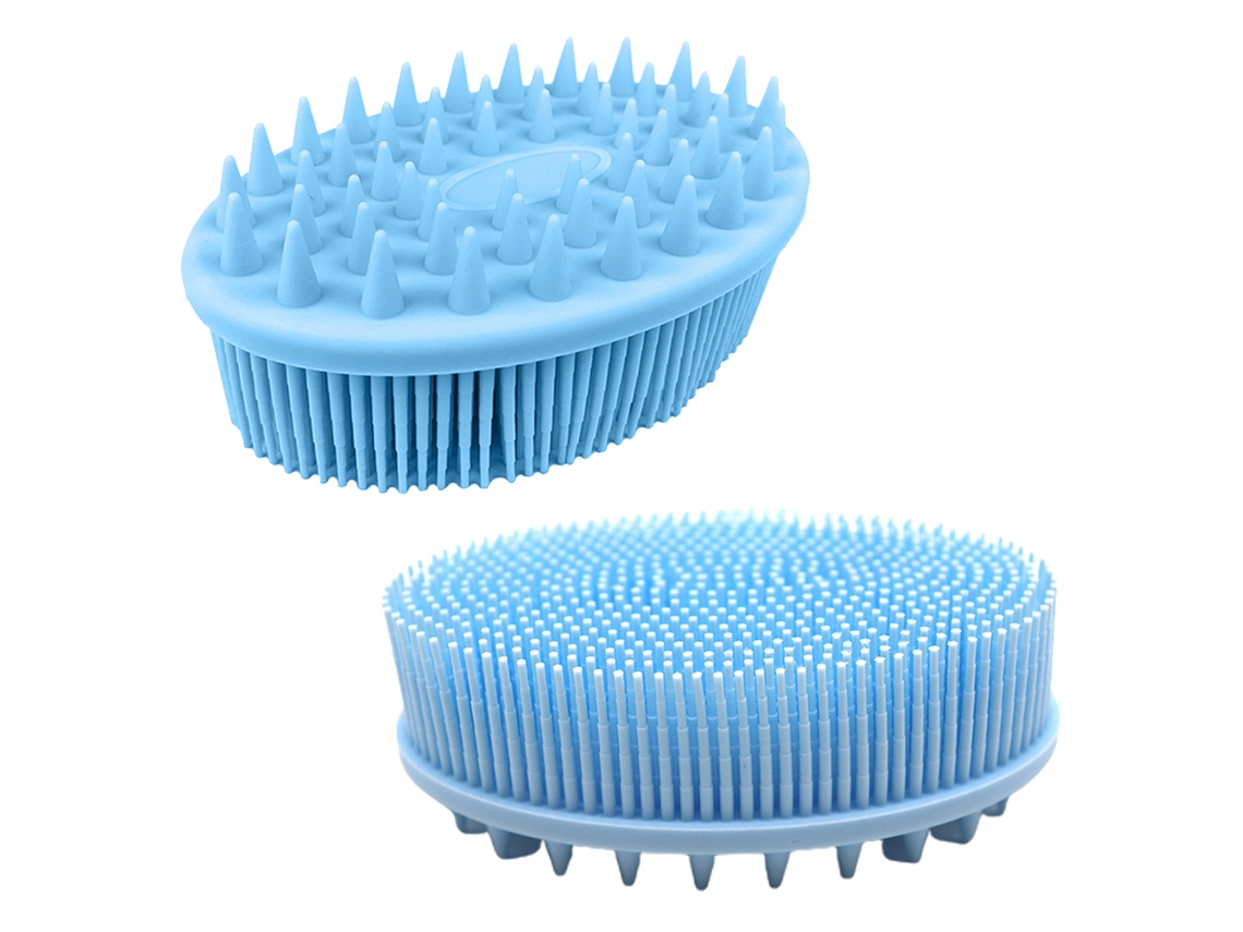 Pincel De Banho E Shampoo 2 Em 1: Escova De Banho De Silicone Para Massagem E Limpeza Profunda