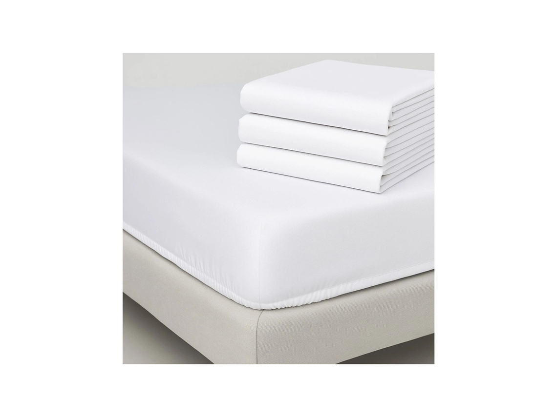 Pack 4 Juegos Sábanas Hotel Algodón Poli 144h | 120 X 190/200 Cm Blanco