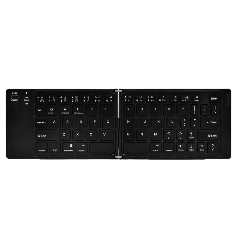 Teclado Inalámbrico Plegable (negro), Ultrafino, Bluetooth, Para Ipad, Ios, Android Y Windows.