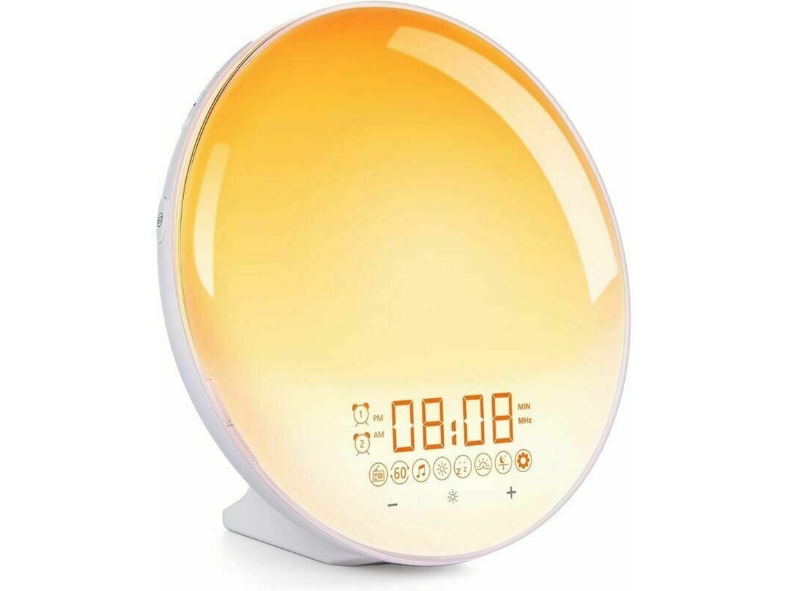 Despertador luminoso con sensor táctil y 20 niveles de brillo