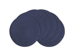 Juego De 6 Manteles Redondos De 38 Cm, Resistentes Al Calor, Lavables, De Color Azul Marino, Ideales Para La Cocina Y Fiestas.