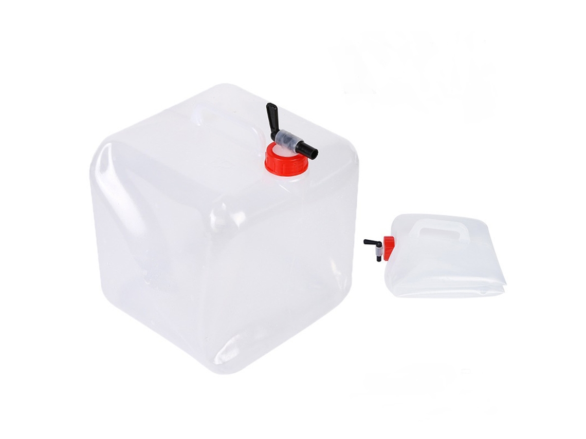 Contenedor De Agua Plegable De 15 Litros Con Grifo Portátil Para Acampada, Senderismo Y Uso De Emergencia.
