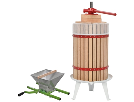 vidaXL Conjunto de prensa y trituradora de frutas y vinos 2 piezas