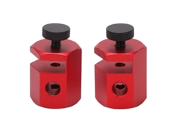 2 unidades de guías de escalera auxiliares de aluminio anodizado rojo para marcar marcos en carpintería.