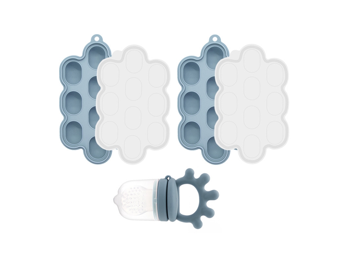 Set Alimentador Bebé Eifson 6+ Meses Con Molde Polo Silicone Suave (azul)