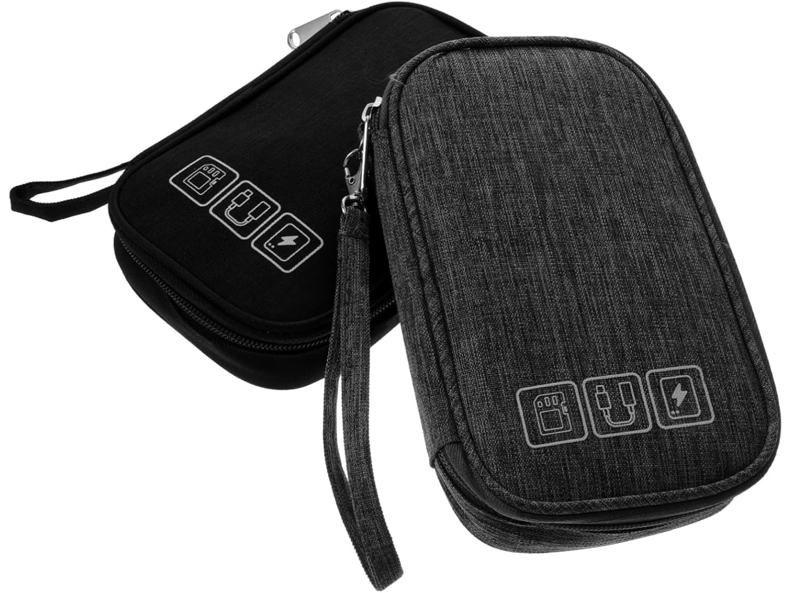 Juego de 2 organizadores de cables digitales, bolsa para guardar cables de datos, estuche Gokoco