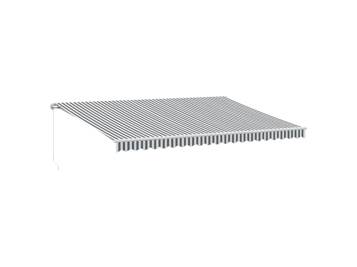 Maison Exclusive - Toldo Retráctil Manual Luz Led Antracita Y Blanco 500x350 Cm