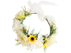Corona De Flores De Boda Grande Nuobesty, Diadema Floral Rosa, Diadema Para Novia