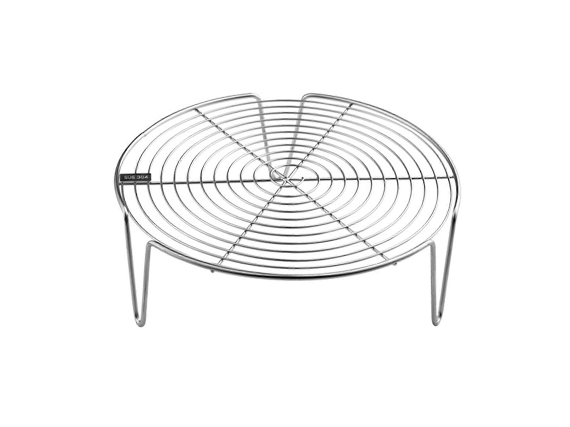 Cesta vaporera de acero inoxidable, resistente a altas temperaturas y a la corrosión, ideal para cocinas y restaurantes.