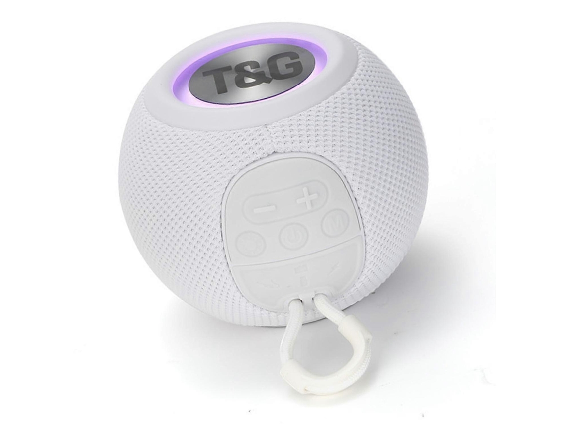 Mini altavoz inalámbrico Bluetooth portátil de tela, recargable, para casa, dormitorio, fiesta, color blanco Chennnls