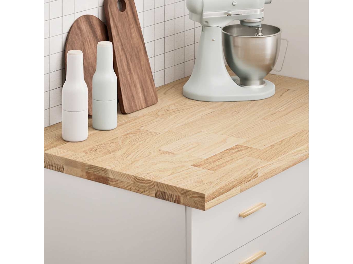 Encimera De Cocina Rectangular Madera Maciza Roble