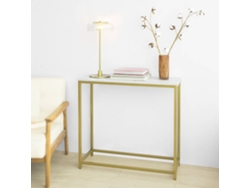 Mesa de Entrada SOBUY Blanco y Dorado (80x75x30cm)