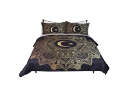 2026-3pcs/set Funda De Edredón Y Fundas De Almohada Estilo Vintage Con Patrón De Estrella Y Luna (us Full)