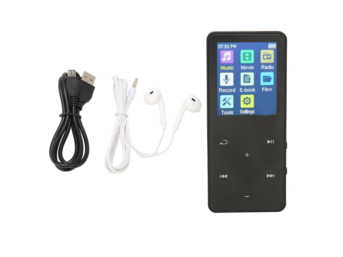 Reproductor MP3 MP4 de 1,8 pulgadas con pantalla táctil y Bluetooth 5.0, portátil y ligero para deportes.