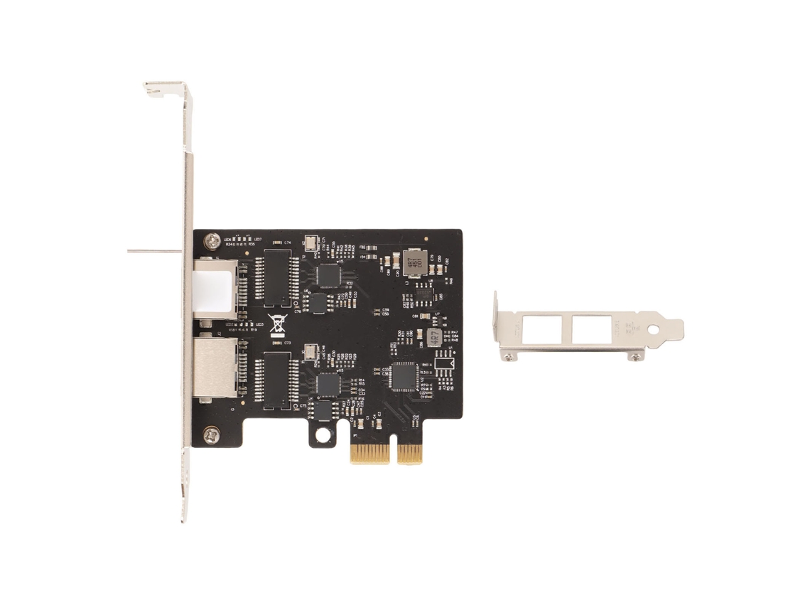 Placa De Rede Pcie 2.5g Dual Port Rtl8125b 2500m Adaptador De Rede Para Pc Desktop