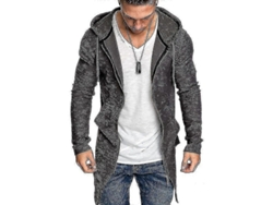 Sudadera Con Capucha Para Hombre, Con Cremallera Y Mangas Largas, Estilo Cárdigan.
