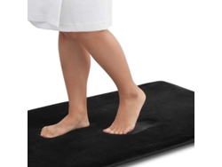 Alfombrilla De Baño De Terciopelo Súper Cómoda, Absorbente Y Antiderrame (55,88 X 91,44 Cm, Negra)