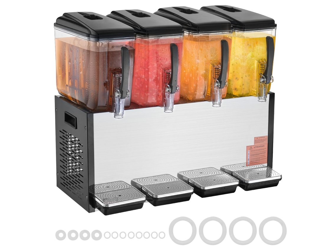 Dispensador de bebidas comercial Succebuy con tanque de 12 l x 4 para bebidas frías, jugos y hielo