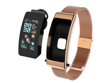 Smartwatch K50 1.08 '' Banda de acero Desmontable IP67 Auricular impermeable Soporte Llamada Bluetooth (Oro)