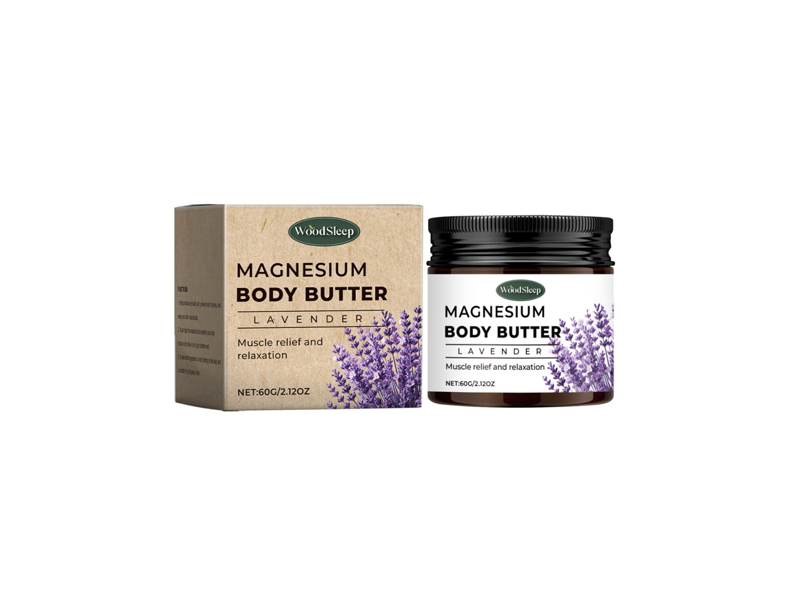 Crema corporal calmante con magnesio y lavanda.
