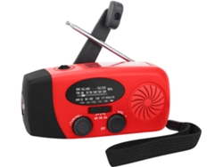 Radio de manivela con linterna y luz LED, luz de lectura, conector para auriculares y panel solar para emergencias durante los viajes. Jortmrd