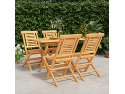 Juego de comedor de jardín de 5 piezas de madera maciza de teca Dkd Home Decor