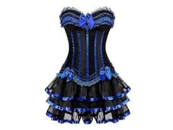 Conjunto Sexy De Corsé Sobre El Busto Y Falda Tutú Para Mujer, Tallas S-6xl, Con Decoración De Lazo, En Poliéster Y Elastano.